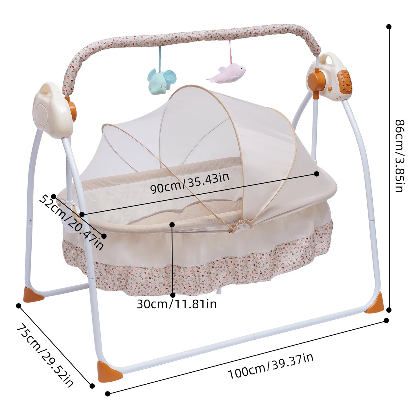 Electric baby swing bed crib