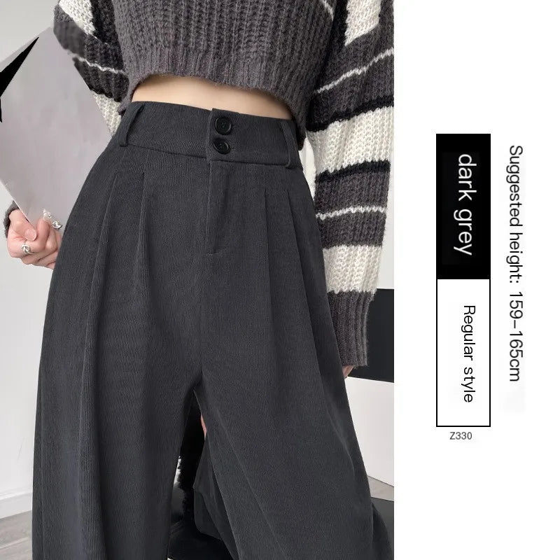 Women's fashion elastic high waist casual trousers