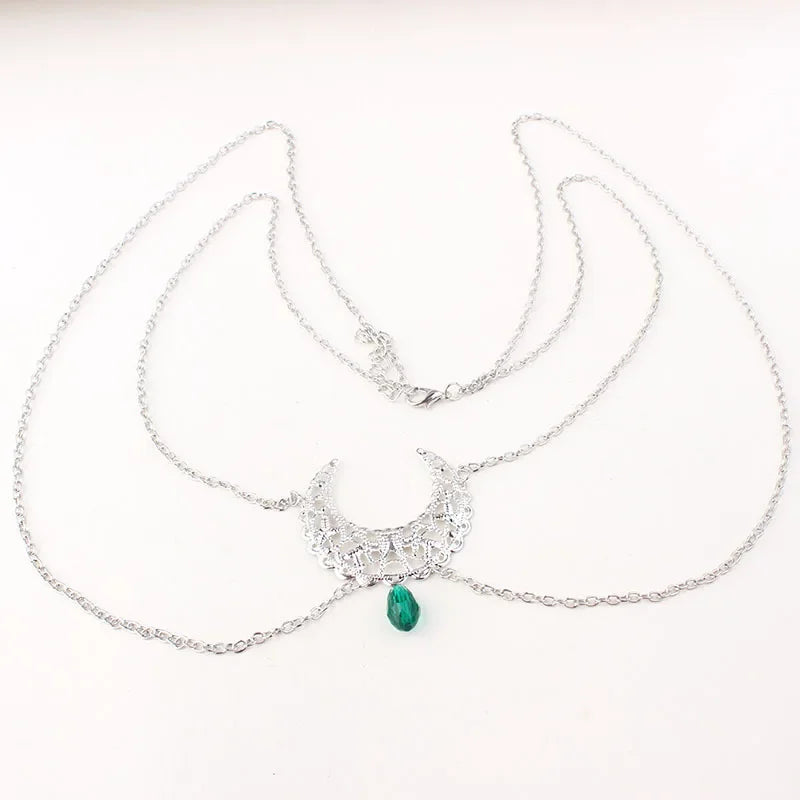 Gothic Hollow Moon Head Chain