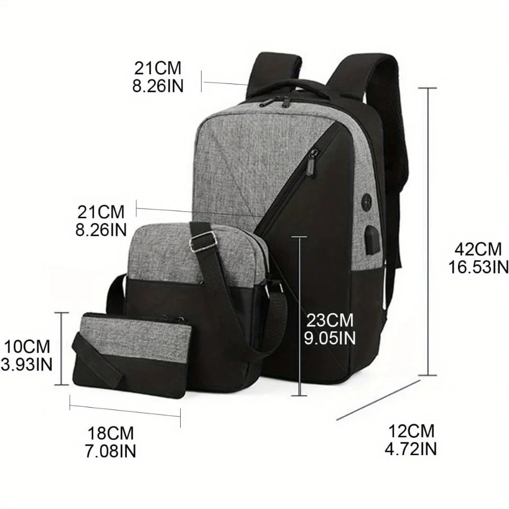 3pcs versatile trendy washable computer bag