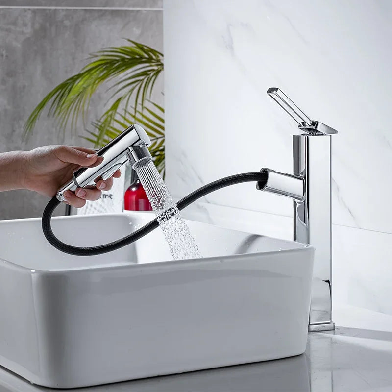 Bathroom tap shower with two modes for sink