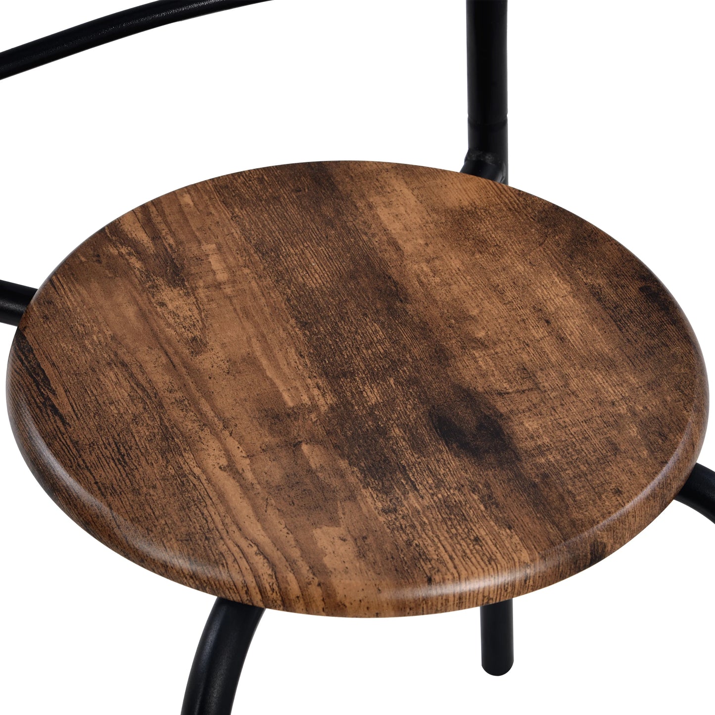 Wooden steel frame 3-piece dining table & chair set