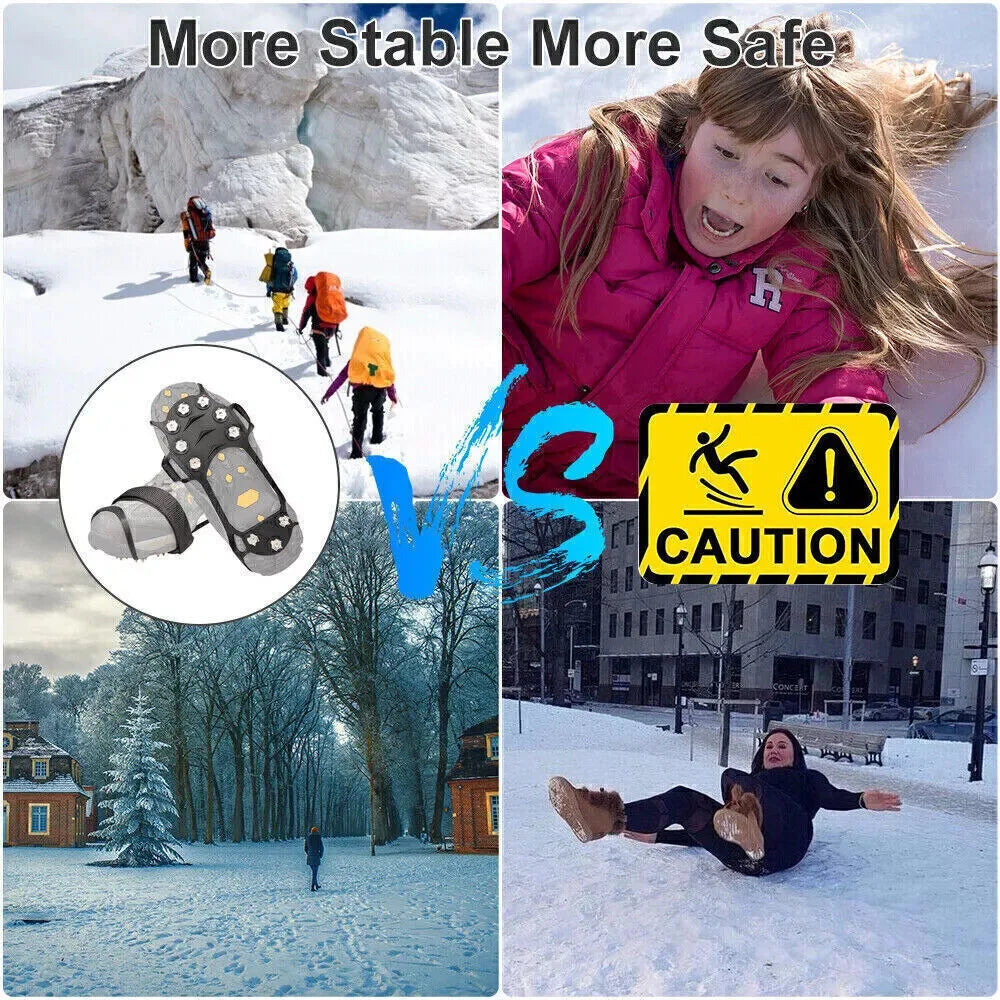 Snow ice anti slip grippers for boots