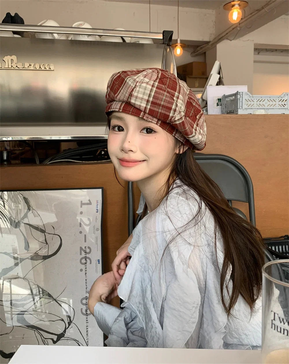 Solid wool felt fabric beret