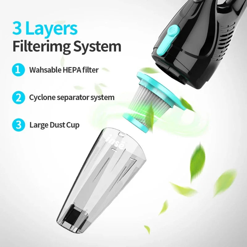 Extra long cord handheld vacuum cleaner