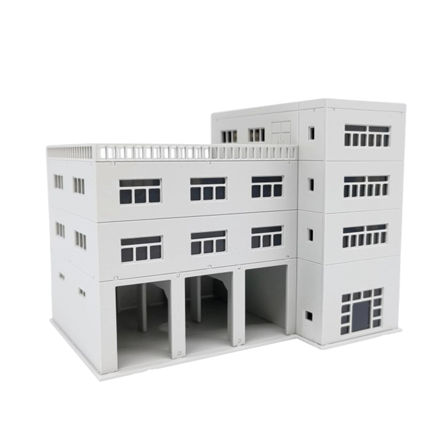 Railroad scenery 3-stall truck building model