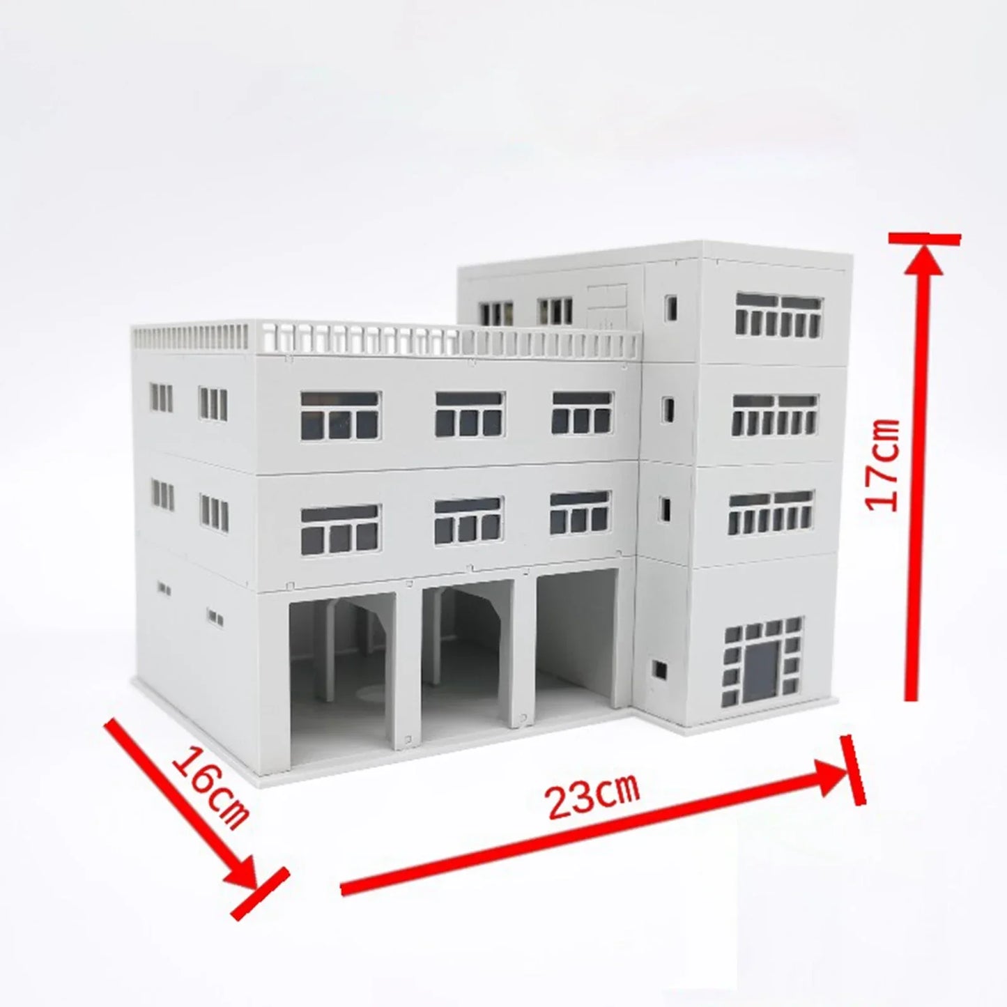 Railroad scenery 3-stall truck building model