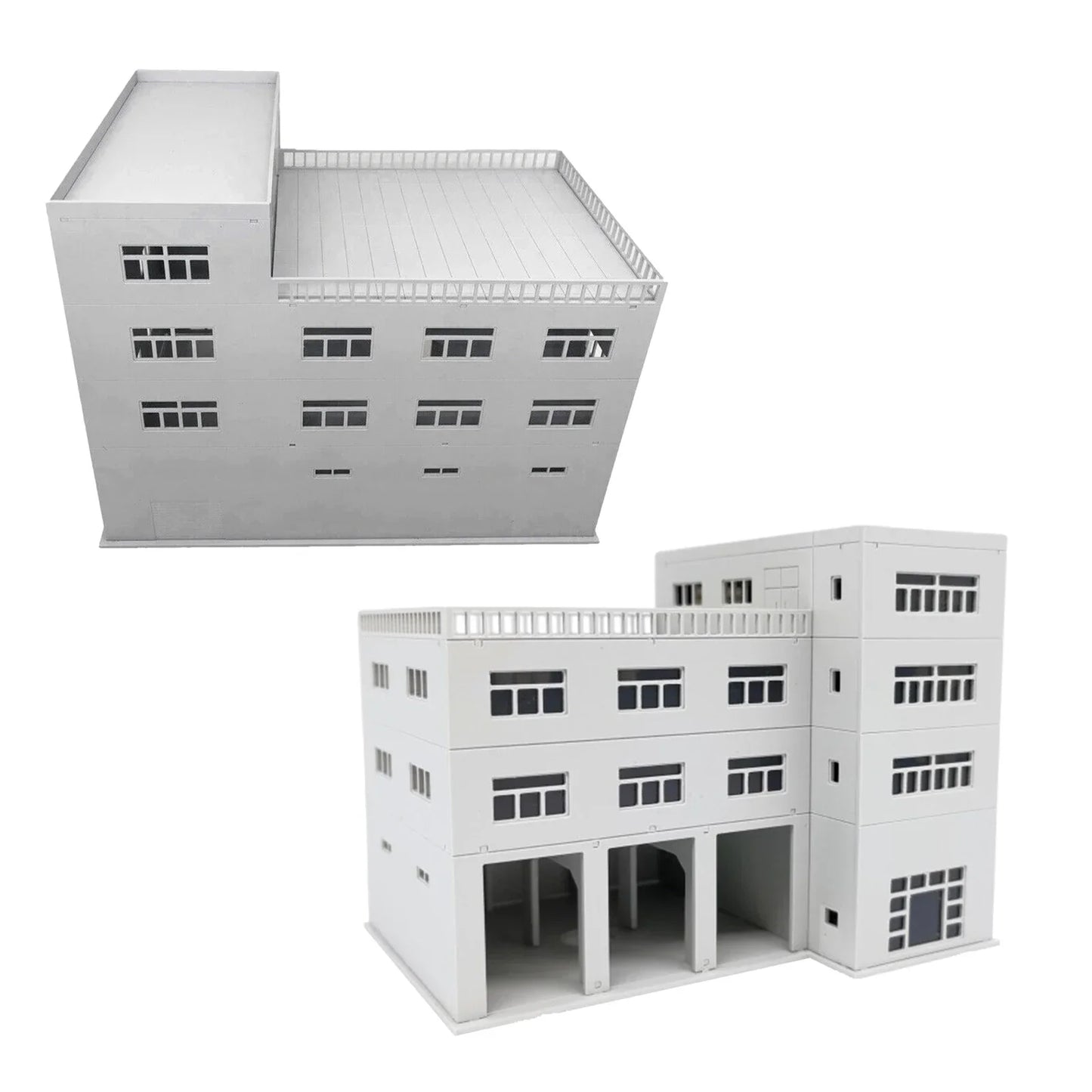 Railroad scenery 3-stall truck building model