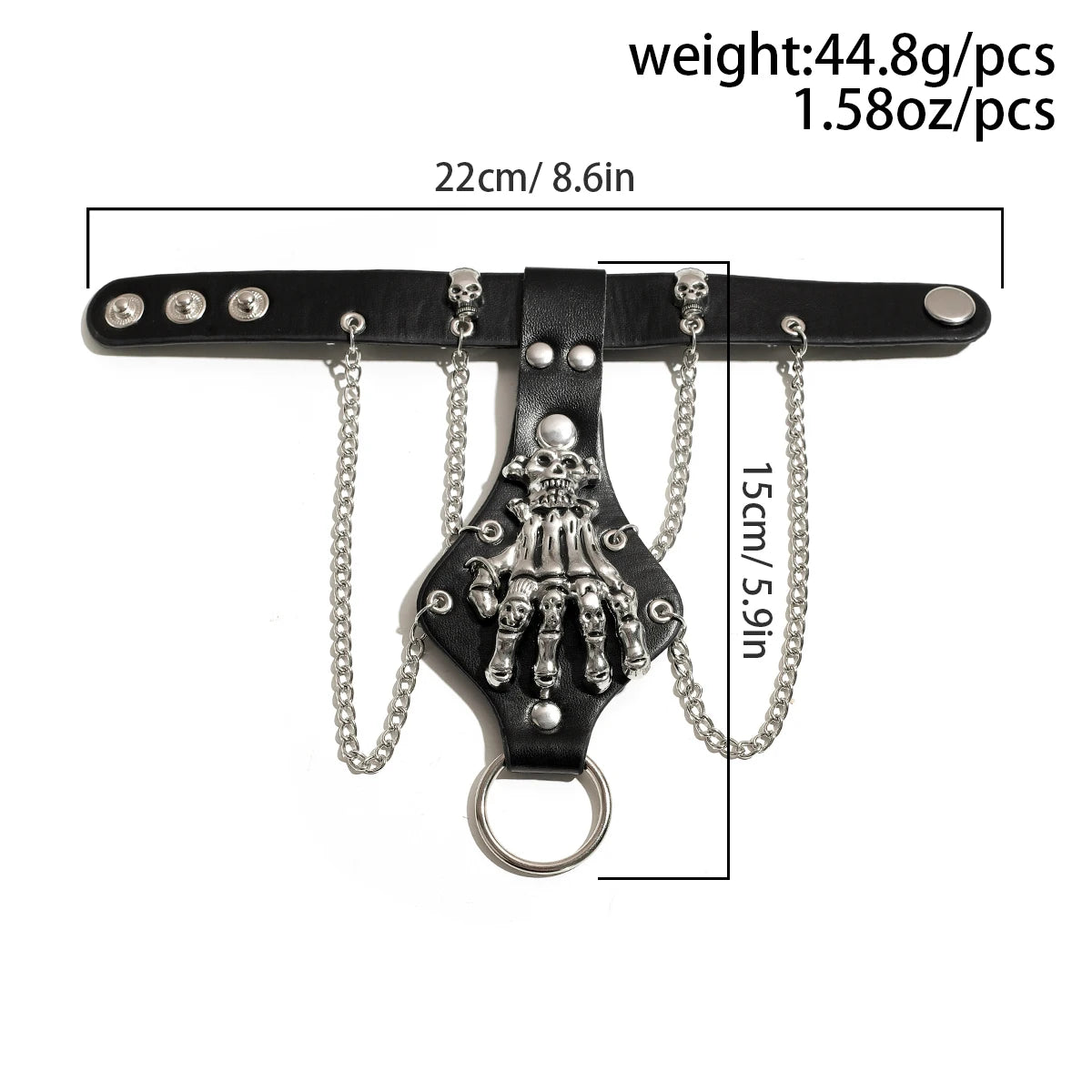 Goth PU Leather Skull Halloween Bracelets