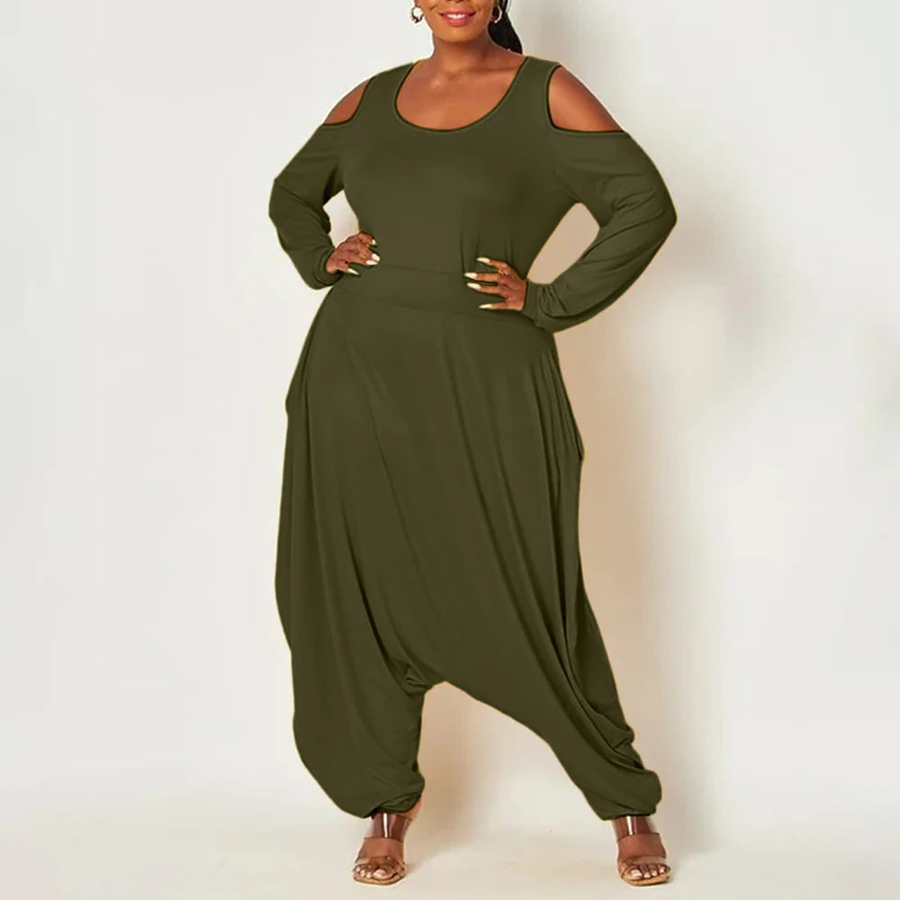 Cross-pants loose wide-leg jumpsuit