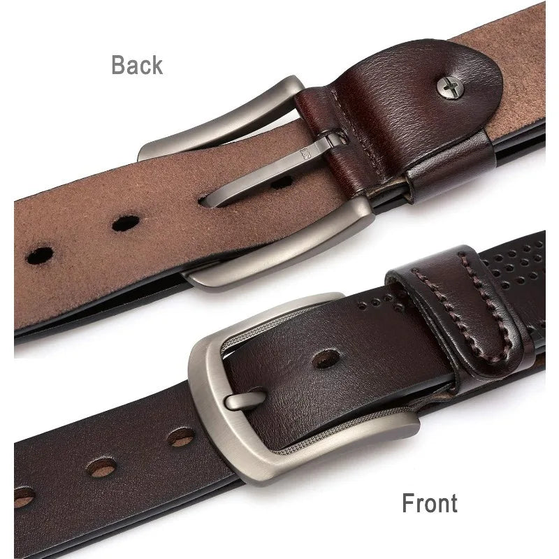 Anti-scratched buckle soft genuine leather belt
