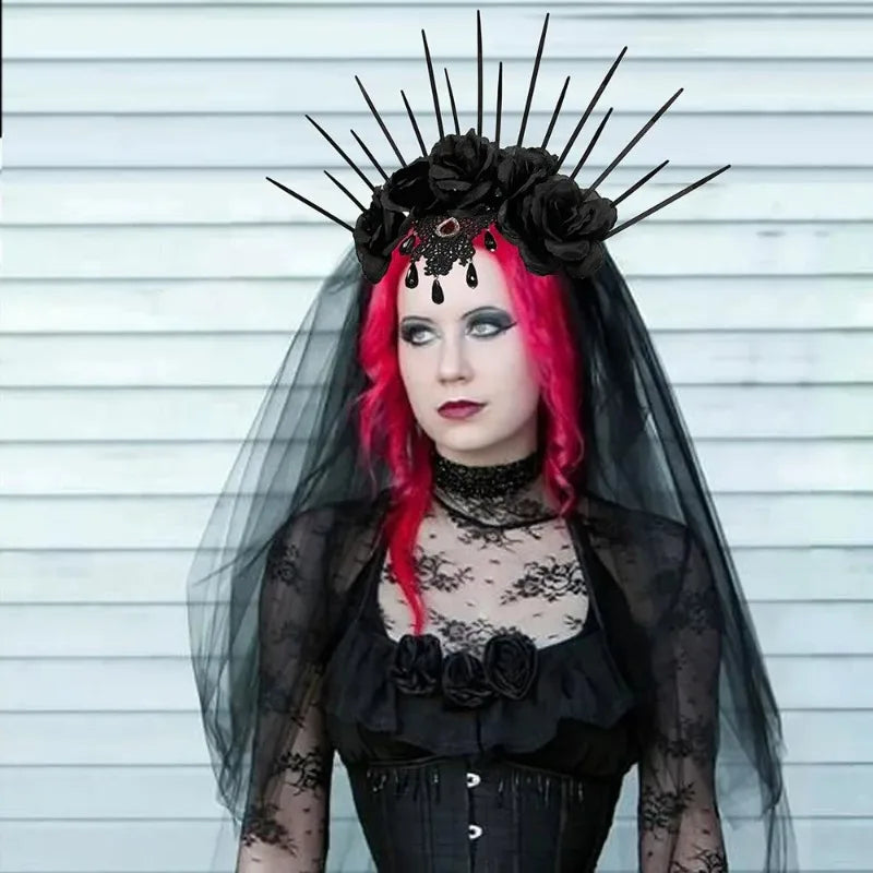 Gothic Architecture Halloween Rose Crown