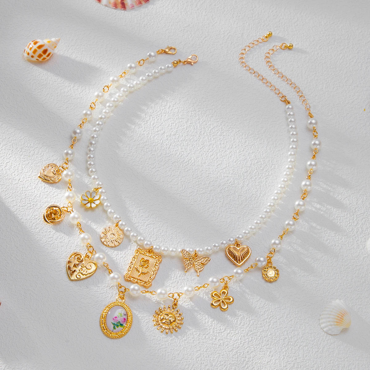 Butterfly Sunflower Heart Pendant Necklace