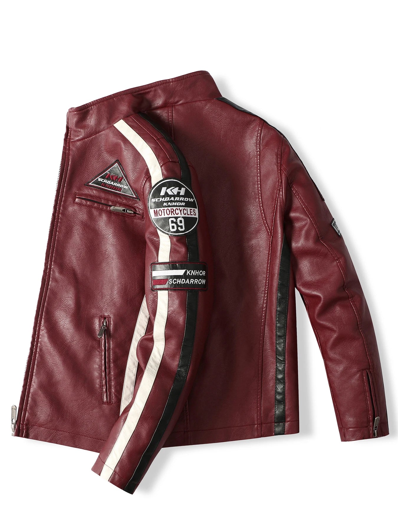 Men's pu leather motorcycle racing jacket
