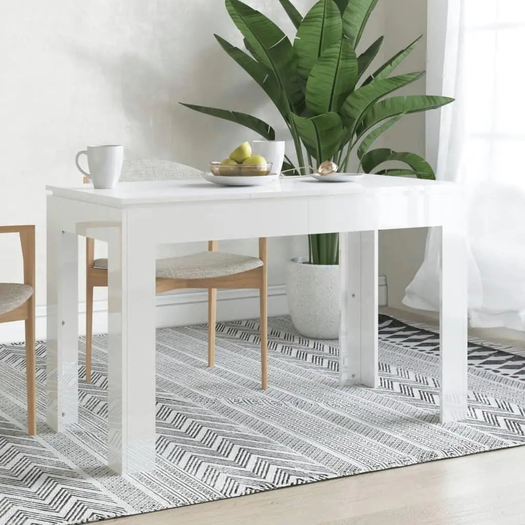 High gloss white dining table
