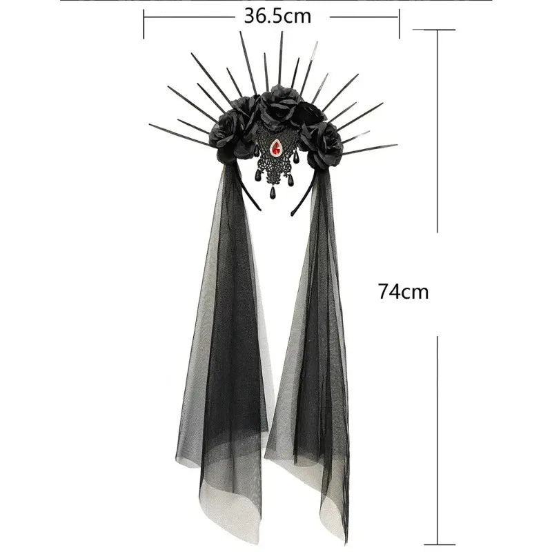 Gothic Architecture Halloween Rose Crown