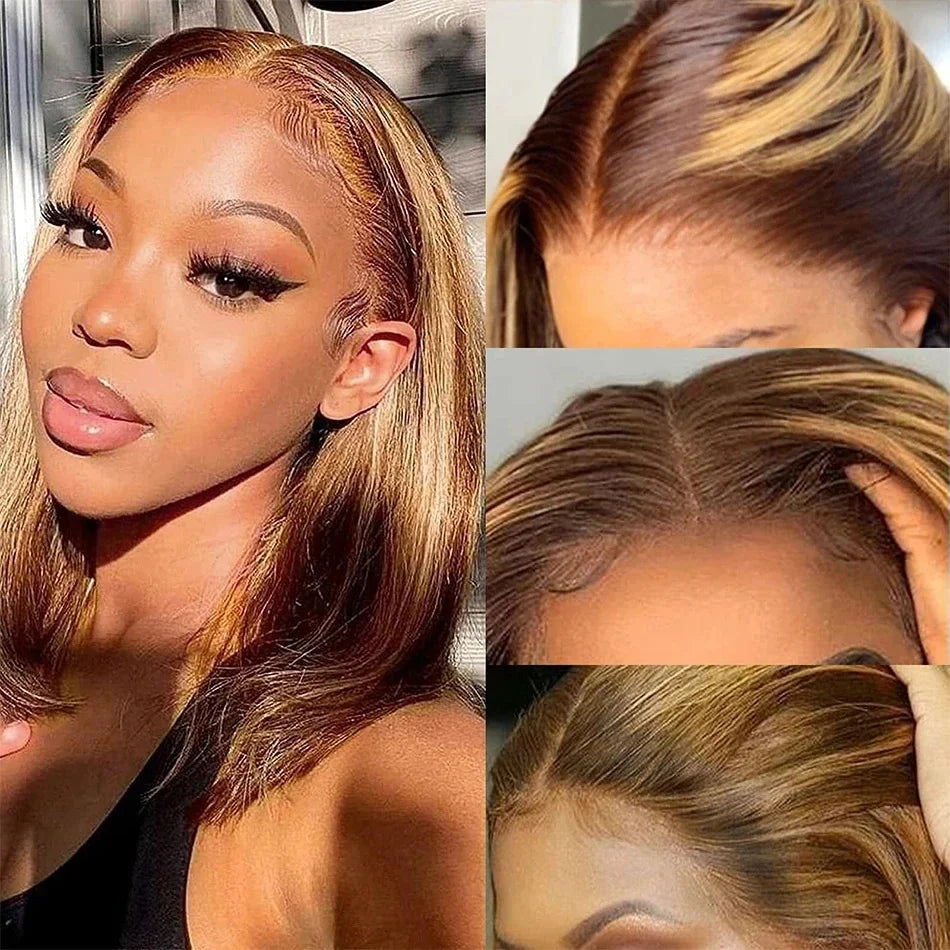 Transparent lace front human hair wig