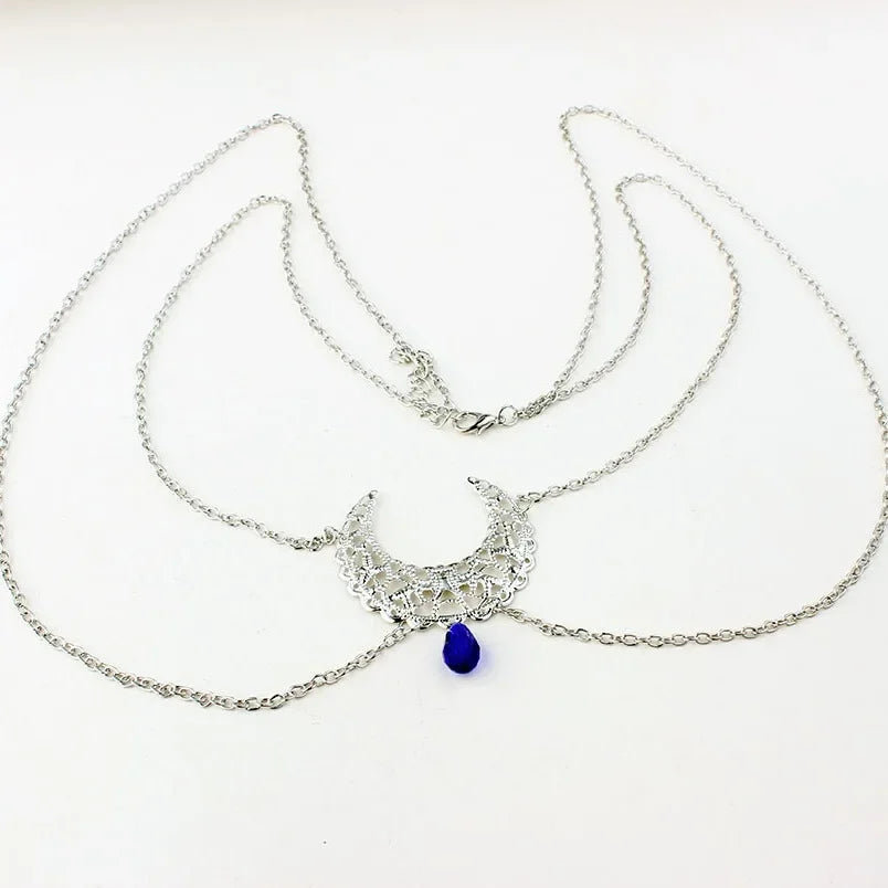 Gothic Hollow Moon Head Chain