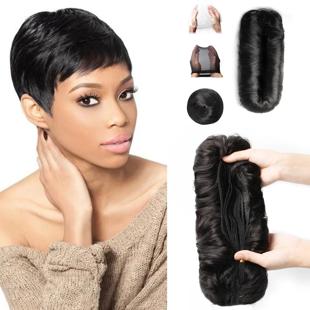Short brazilian human hair weave bundles