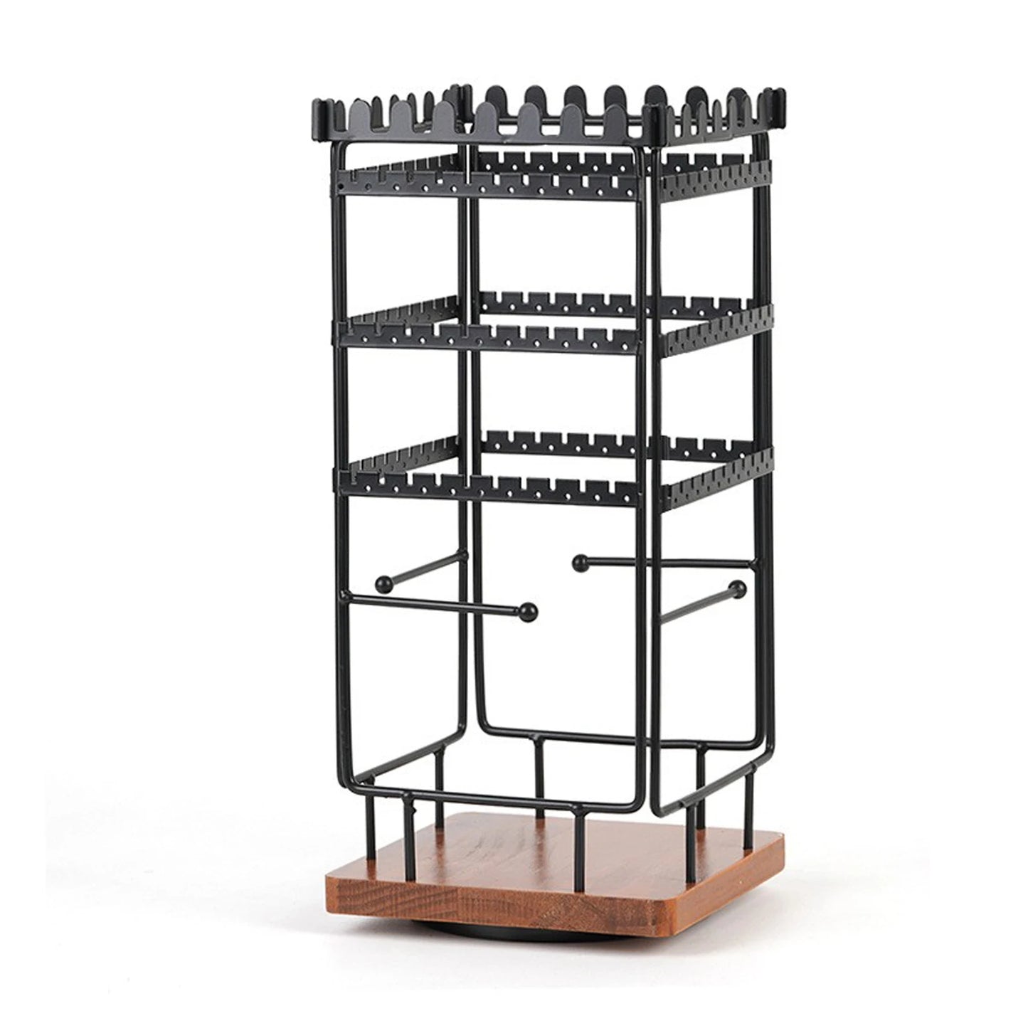 Solid wood detachable rotary jewelry rack