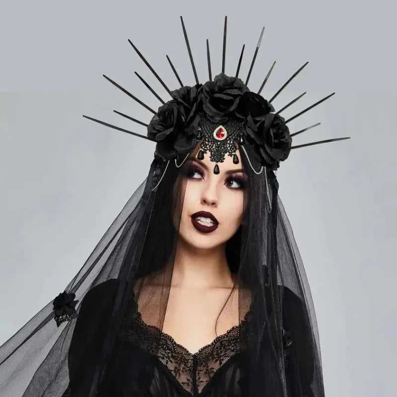 Gothic Architecture Halloween Rose Crown