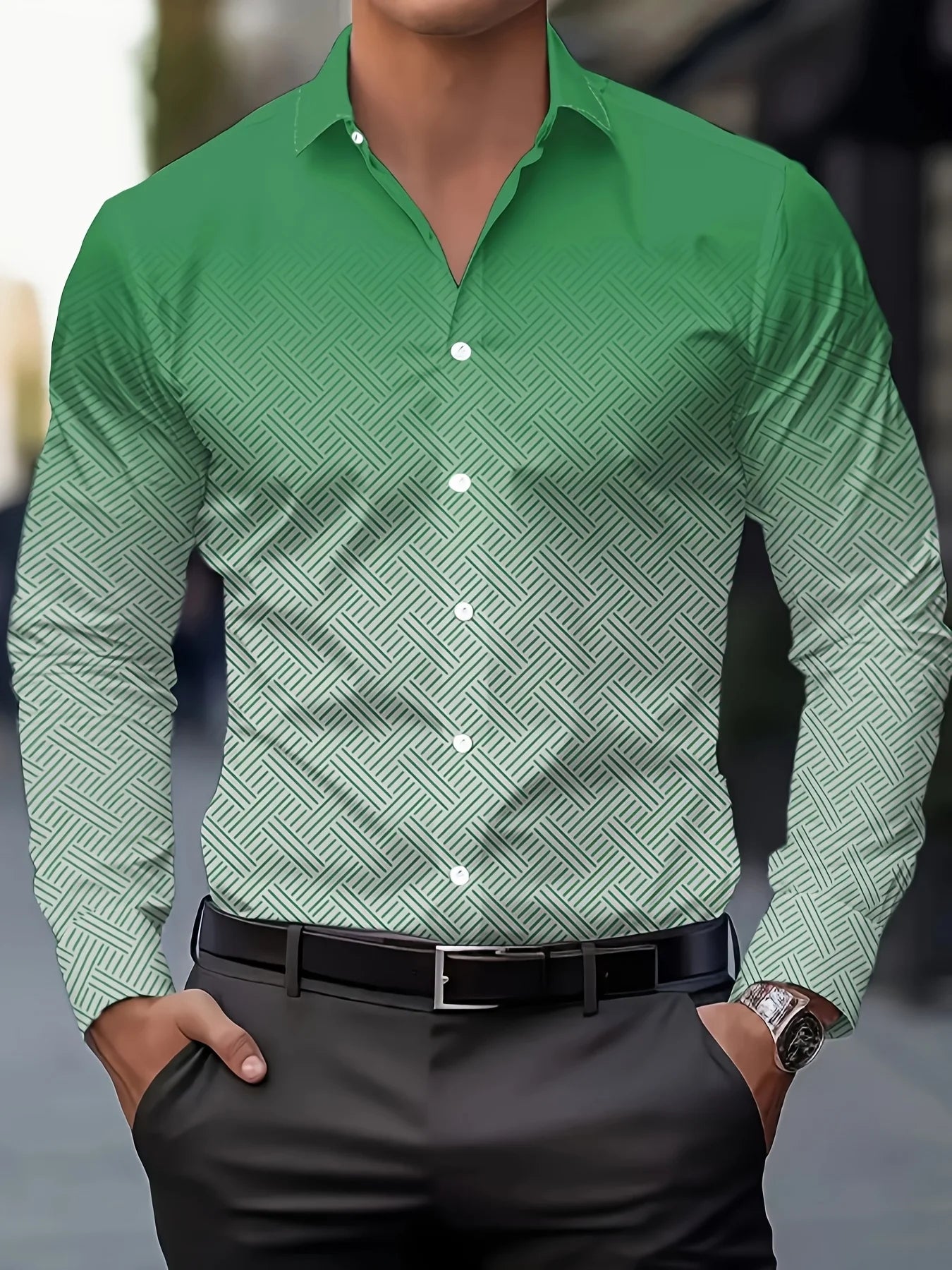 Comfortable striped soft lapel shirt