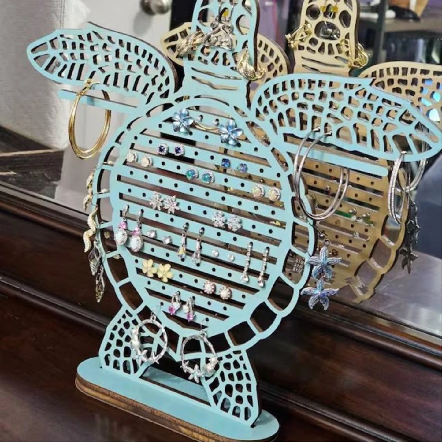 Sea turtle earring display organizer