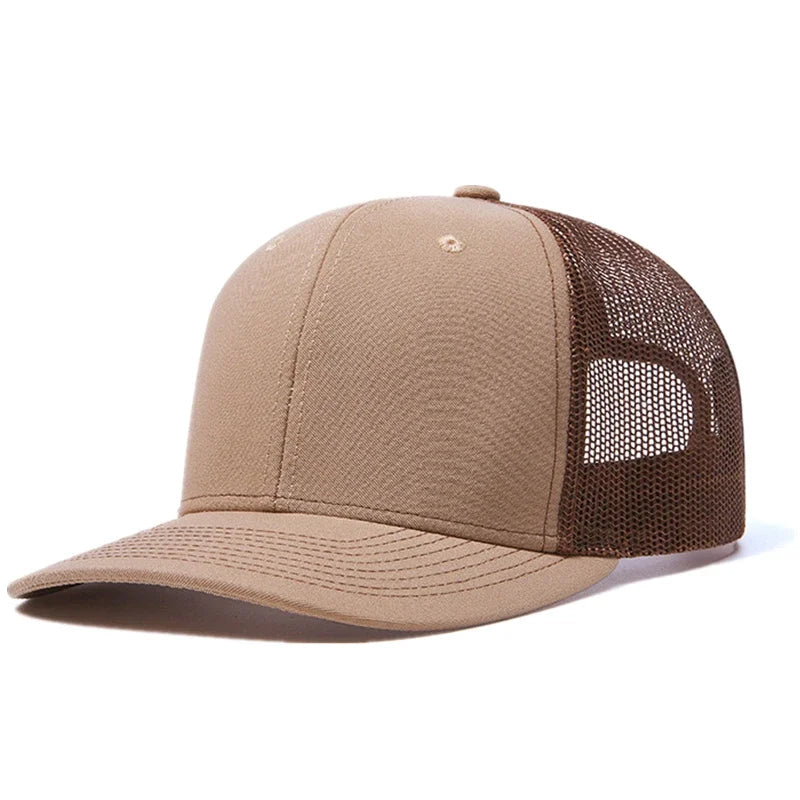 Breathable curved brim style trucker cap