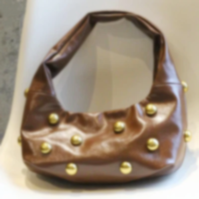 Elegant pu leather rivet shoulder bag