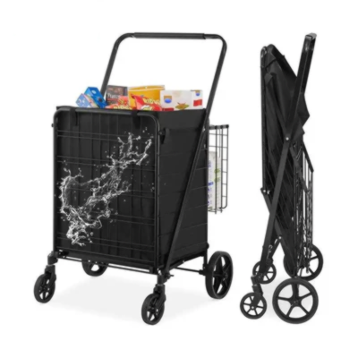 Folding Shopping Cart with Removable Waterproof Liner