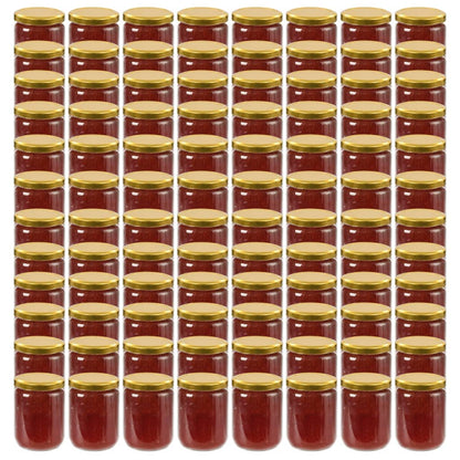 Glass Jam Jars with Gold Lid 96 pcs 230 ml