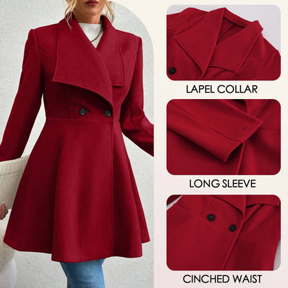 Long sleeve lapel button-up work coat