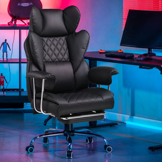 Ergonomic computer chair with high back lumbar support