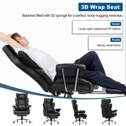 Ergonomic computer chair with high back lumbar support