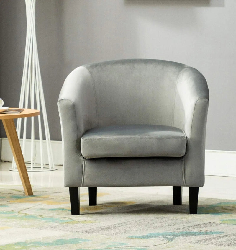 Velevt Fabric Tub Chair