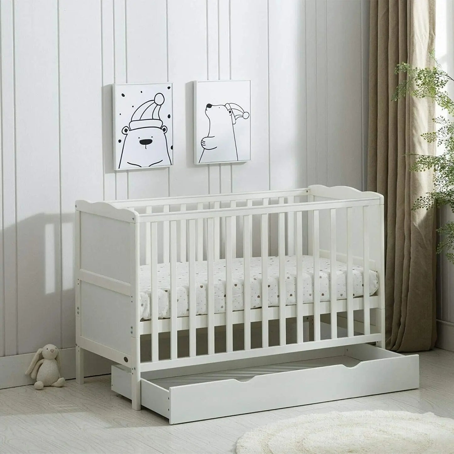 Wooden baby cot bed set