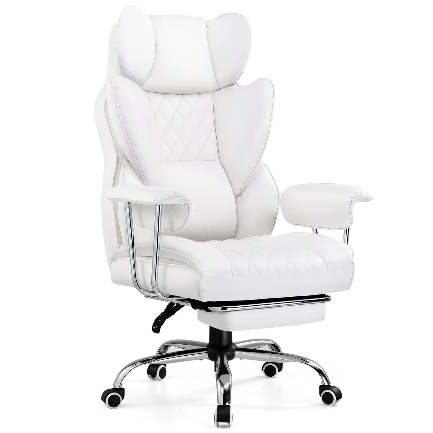 Ergonomic computer chair with high back lumbar support