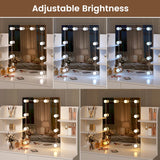 Adjustable LED Lighting Dressing Table with Stool Set