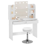 Adjustable LED Lighting Dressing Table with Stool Set