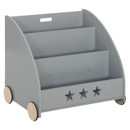 Children's wheels storage bookshelf