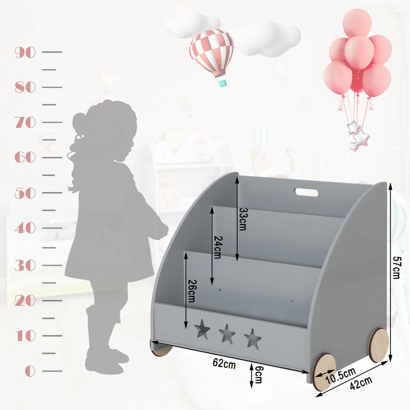 Children's Wheels Storage Bookshelf