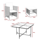 9 Pieces Rattan Outdoor Chairs & Table Set