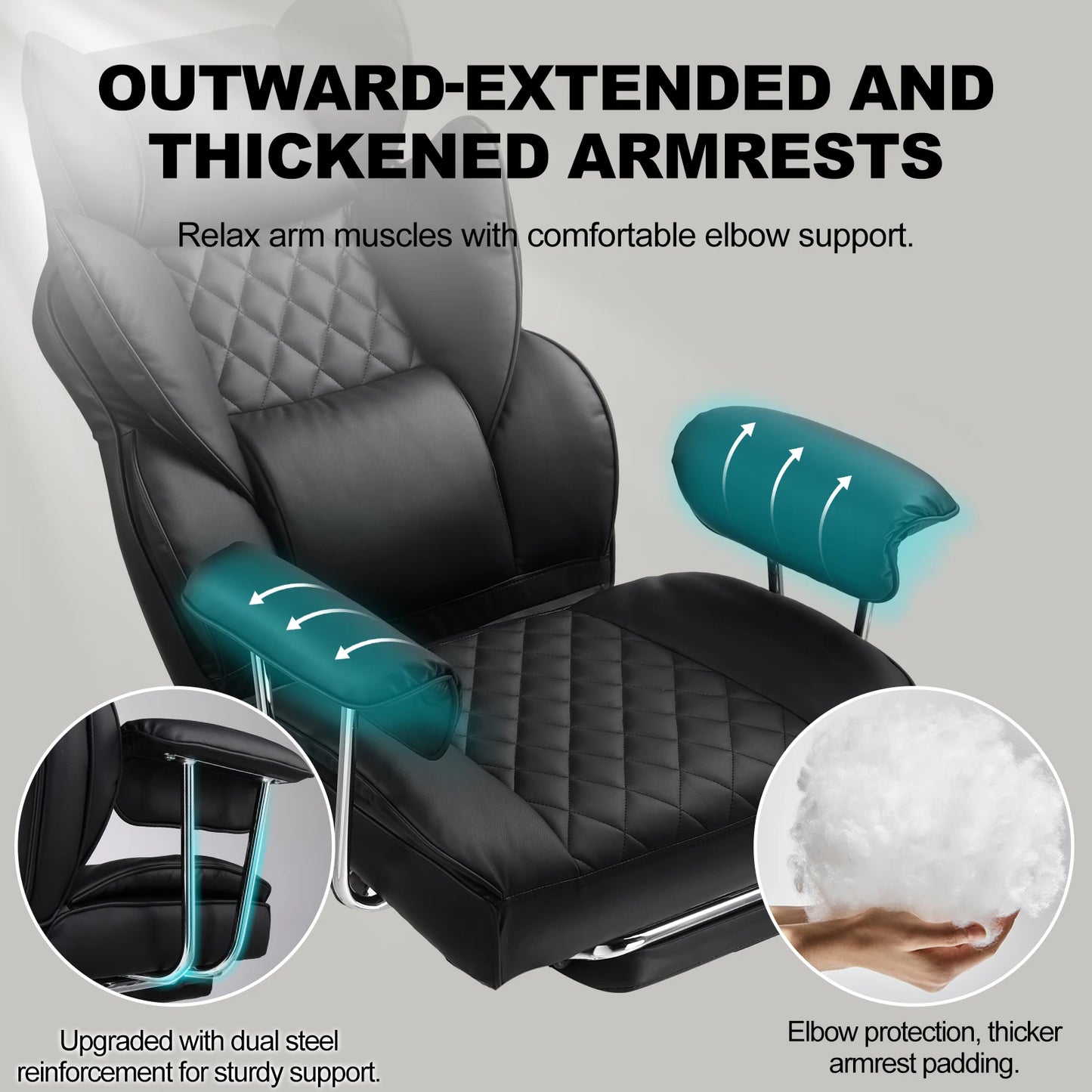 Ergonomic computer chair with high back lumbar support