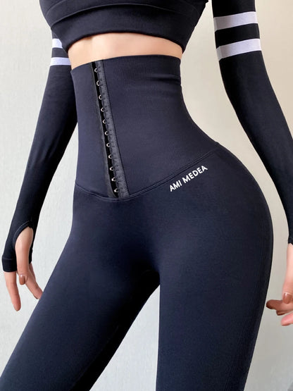 Postpartum high waist shapewear corset leggings