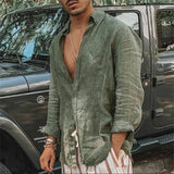 Casual Standing Collar Male Shirt