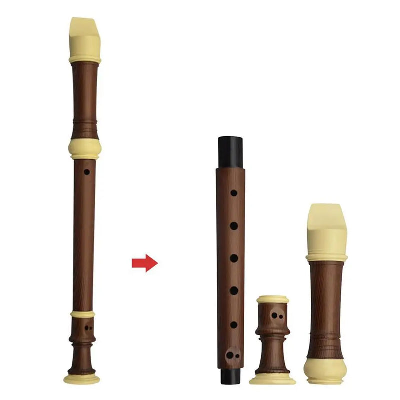 8 Holes Recorder ABS Resin Plating Wood Grain Flute