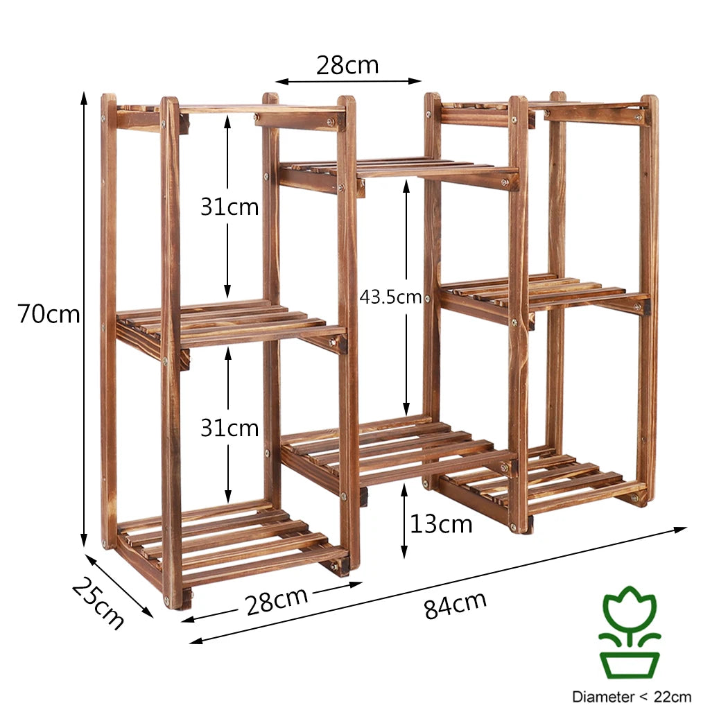 Wooden 8 tiers garden plant stand
