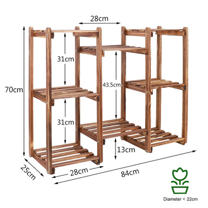 Wooden 8 tiers garden plant stand