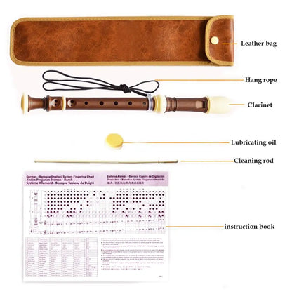 8 holes recorder abs resin plating wood grain flute