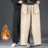 Men's Warm Plush Casual Cargo Pants